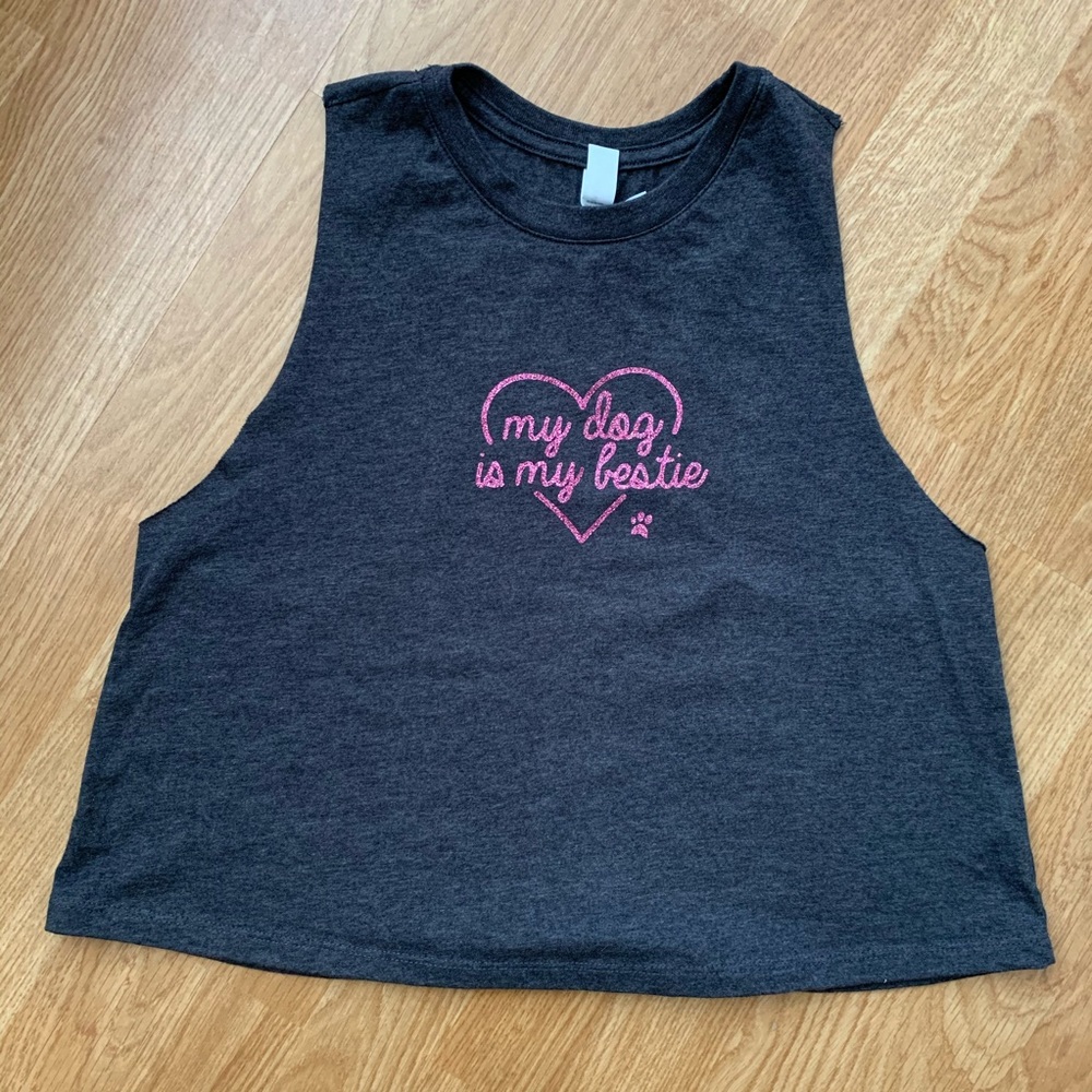 My Dog is my Bestie Bella & Canvas Crop Top - Picture 3 of 5